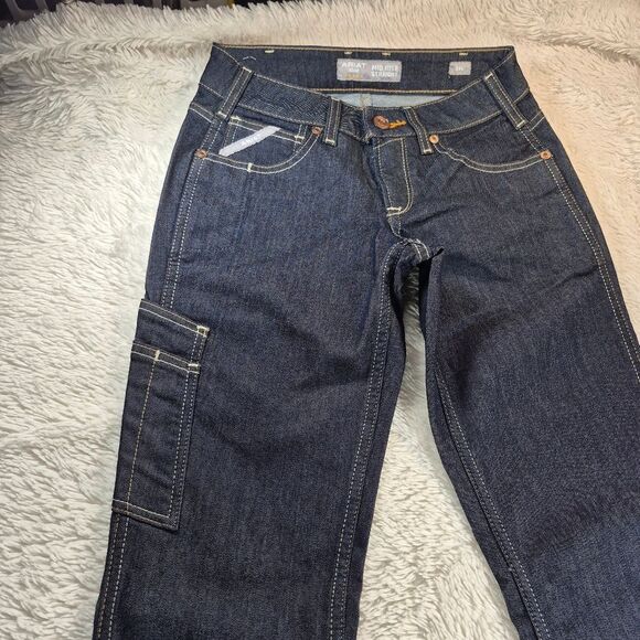 NWOT Ariat Rebar DuraStretch Mid-Rise Straight Leg Work Jeans Blue Denim 26X34 - Picture 7 of 12